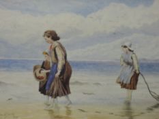 John W Smith, (20th century), a pair of watercolours, beach scenes, signed and dated 1925, 22 x