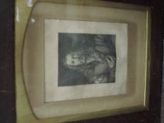 (19th century), an engraving, portrait of Albrecht Durer, 36 x 29cm, mounted framed and glazed, 73 x
