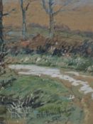 Robert Rampling, (1836-1909), a watercolour, At Torrisholme, monogrammed, 16 x 12cm, mounted gilt