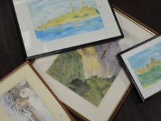 Edith Ellen Sutton, (contemporary), a watercolour, mountain eagle oh Come fly with me, signed and