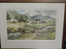 Judy Boyes, (contemporary), after, a print, Sunset at Watendlath, signed. 35 x 51cm, mounted