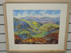 David Smeaton, (contemporary), a multi media painting, View from Scafell, signed and attributed
