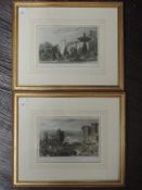 (19th century), two engravings, later coloured, Levens and Kendal, 11 x 16cm, modern mounted