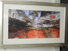 James Bell, (contemporary), after, a print, Autumn River Ramble, attributed verso, 43 x 83cm,