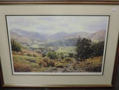 K Melling, (contemporary), after, a print, Lakeland landscape, signed, 39 x 56cm, mounted framed and
