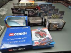 Fourteen Corgi diecast Aeroplanes including 100 Years of Flight, Concorde, Fighting Machines,