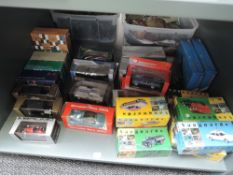 A shelf of modern diecasts including Brumm, Vanguards, Rio etc, all boxed approx 29