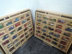 Two Matchbox Models of Yesteryear plastic Display Units each containing 30 diecasts, 60 in total
