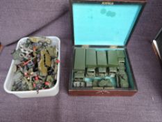 A collection of playworn Dinky Military Vehicles including 621 3-Ton Army Wagon, 622 10 Ton Army