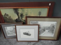Four decorative Prints and Drawings JS Gibb x2, PR Cousin and Don Breckon