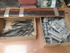A N Gauge Track Oval, approx 6ft long with 8 sidings along with a collection of made up card