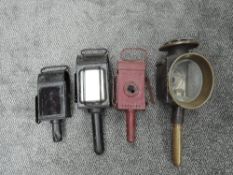 Four vintage Carriage Lamps, various designs and sizes