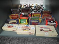 A shelf containing 21 Corgi diecast Wagons incudingLimited Edition Brewery, Classics, Commercials