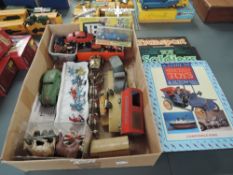 A box of mixed Diecast, Lead and Plastic Toys including 210 Dinky Alfa Romeo 33 Tipo Le-Mans, boxed,