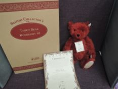 A Limited Edition Steiff Bear, Teddy Bear Burgundy 40, 659973, 2909/3000, white tag, certificate and