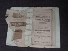 A Scottish Football Association Souvenir Programme (official), International Football Match Scotland