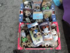 Two boxes of modern Meerkat soft toys including Bogdan, Sleepy Oleg, Vassily etc most boxed