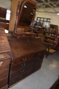 A George III mahogany bureau, of traditional design, lacking base 93CM. X112, CM Sold together