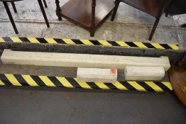 A white marble fire curb in three sections. 138CM.