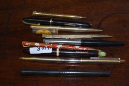 A Mentmore Paramount fountain pen sold together with a selection of other pens and propelling