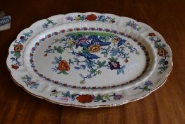 And early 20th century Booths oval meat platter, decorated with Chinese Design, sold together with a