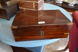 A Victorian brass bound rosewood writing slope of traditional design. 35CM.