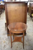 An Edwardian mahogany circular occasional table with inlaid band to top 71 CM sold together with a