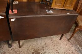 An early 20th mahogany dropleaf table, of oblong form with tapering inlaid square section legs.