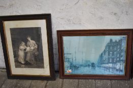 A group of six various colour prints to include seascape, rural scenes, Victorian coloured print.