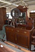 An Edwardian mahogany mirror back sideboard of traditional arrangement. 199CM. X. 138CM.