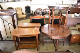 A Victorian mahogany occasional table of canted rectangular form, sold together with a