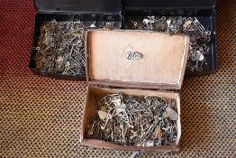 A large selection of furniture keys contained in three cases.