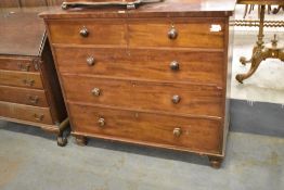 A 19th century mahogany chest of 2 / 3 drawers, each with turned knob handles. 109CM X 120CM