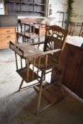 A Victorian light wood metamorphic child's chair.(AF)