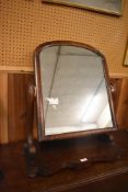 Victorian mahogany swing dressing mirror with Serpentine base.