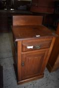 A 19th century mahogany pot cupboard. with single drawer over panelled door 90CM.