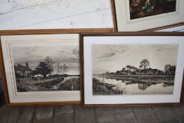 After BW Leader, a large Victorian monochrome print, mounted, and glazed and sold together with