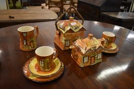 A selection of Price Kensington Cottage wares, Including biscuit barrel teapot, cups and saucers.