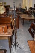 A modern painted metal hallstand having scrolled branches and brackets. 175CM.