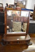 George III inlaid mahogany swing dressing mirror. 64cm