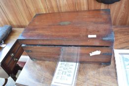 A large Victorian brass bound mahogany writing slope, 19CM. X 51CM.