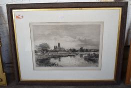 After A H Haig, A Victorian monochrome print, Cathedral scene, mounted framed and glazed.