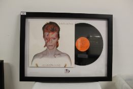 A framed David Bowie limited edition 180 g vinyl and royal mail stamp - edition of just 250 48cm x