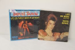 A lot of two David Bowie UK and Spain picture sleeve 45's