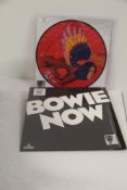 A David Bowie - Bowie Now exclusive white vinyl RSD and MWSTW picture disc edition