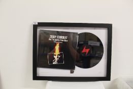 A framed David Bowie limited edition 180 g vinyl and royal mail stamp - edition of just 250 48cm