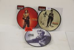 A lot of pic disc 40th anniversary editions of ' Sorrow ' ' Diamond Dogs ' and ' Young Americans ' -