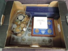 A collection of GB & World Coins, Coin Box containing GB Silver Coins Threepences-Florins, two