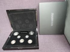 A Royal Mint 2013 United Kingdom Silver Proof Piedfort Coin Set , seven coins no 0054/1500 in case