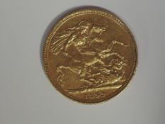 A United Kingdom 1899 Queen Victoria Gold Sovereign, Melbourne Mint